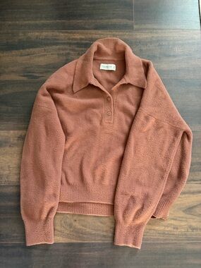 Abercrombie & Fitch Brown Collared Pullover Sweater